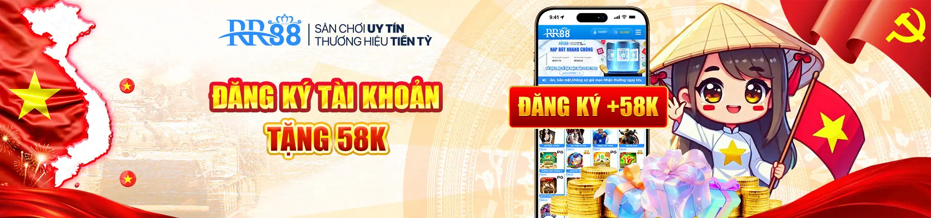 Đăng ký tài khoản tặng 58K