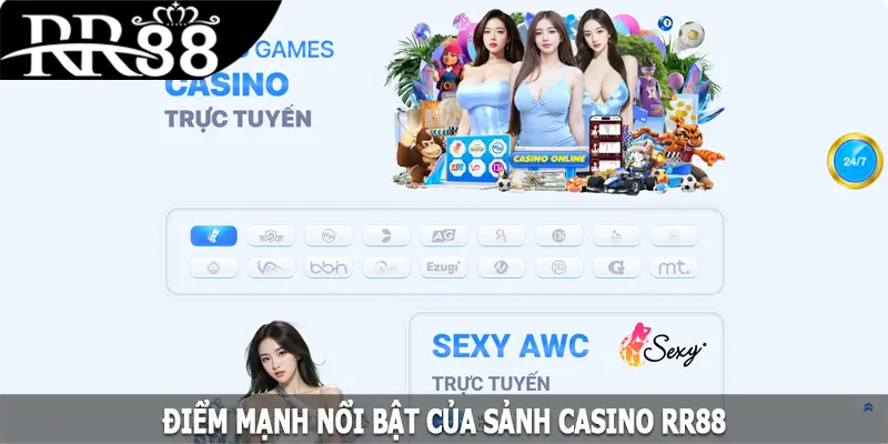Điểm mạnh nổi bật của sảnh Casino RR88